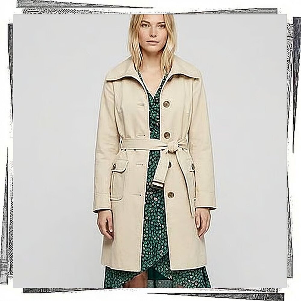 Vintage 2005, Long, Heavy, Cream Color Single Breasted Trench (XS) by An…